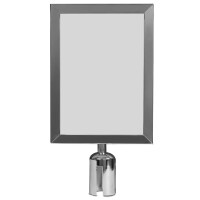 Ramka A4 nakładana na słupek odgradzający chrom PREMIUM