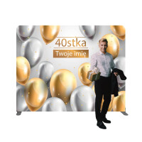 Ścianka urodzinowa 40 Okrągłe urodziny Tekstylne tło foto