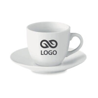 Filiżanka ze spodkiem do espresso porcelana 80 ml + nadruk - 20 szt.
