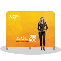 Ścianka tekstylna reklamowa - prosta 400 cm x 238 cm