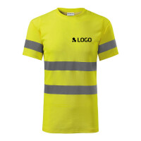 Koszulka odblaskowa w kolorze żółtym fluorescencyjnym z nadrukiem od 10 szt.