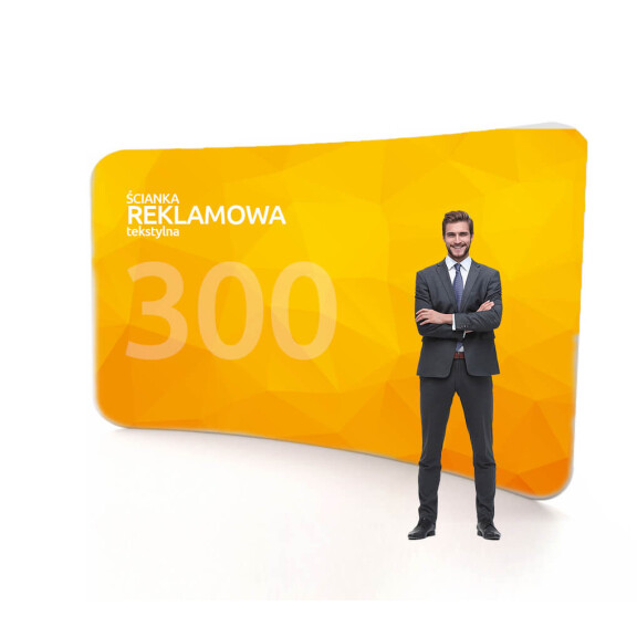 Ścianka tekstylna reklamowa Horyzontalna 300 cm x 238 cm