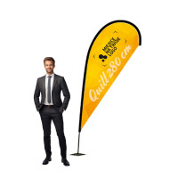 Flaga reklamowa Quill Medium 2,8 m z nadrukiem w zestawie z masztem Kształt Łezka włókno szklane