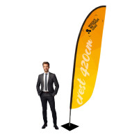 Flaga reklamowa CREST Large 4,2 m z nadrukiem Maszt włókno szklane