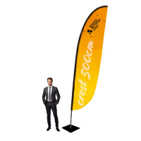 Flaga reklamowa CREST Extra Large 5,0 m z nadrukiem Maszt włókno szklane