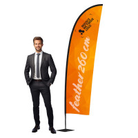 Flaga reklamowa FEATHER Small 260 cm z nadrukiem Maszt z włókna szklanego