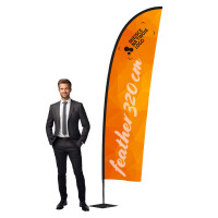 Flaga reklamowa FEATHER Medium 320 cm z nadrukiem Maszt z włókna szklanego