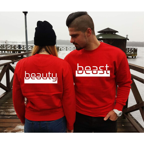 Bluzy dla Par Beast & Beauty - Bluzy z kapturem dla par Bluzy dla pary