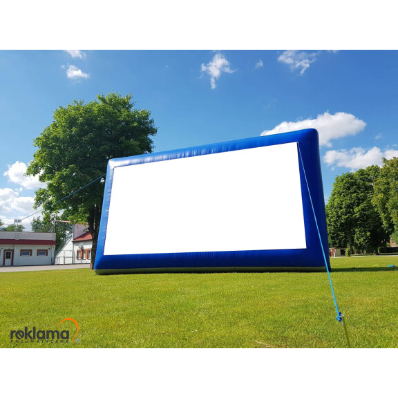 EKRAN PROJEKCYJNY - kino plenerowe 5 x 4 m Ekran dmuchane wentylatorowy z siatką w zestawie