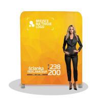 Ścianka reklamowa prosta 200 cm x 238 cm - materiał tekstylny zadrukowany