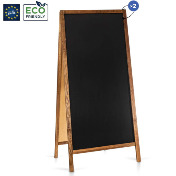 Potykacz drewniany dwustronny kredowy 72 x 160 cm