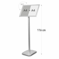Stojak na plakat / menu / info - Standard A3 Srebrny 116 cm