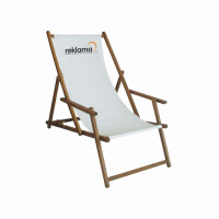 Leżak plażowy z nadrukiem - comfort z podłokietnikami