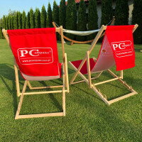 Leżak reklamowy z dużą owiewką Leżak plażowy Producent SPDesign