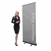 ROLL-UP mosquito BLACK ekonomiczny 120 x 200 cm Tani rollup Rollupy z nadrukiem Czarna kaseta