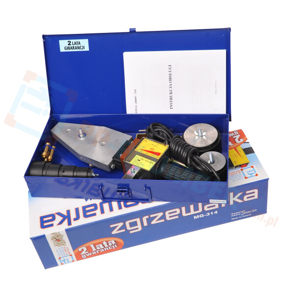 Zgrzewarka 1200W z walizka + kamienie 20-63 Zgrzewarka do rur PP 1200W z walizka + kamienie 20-63