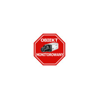 Naklejka informacyjna "obiekt monitorowany" pod szybę