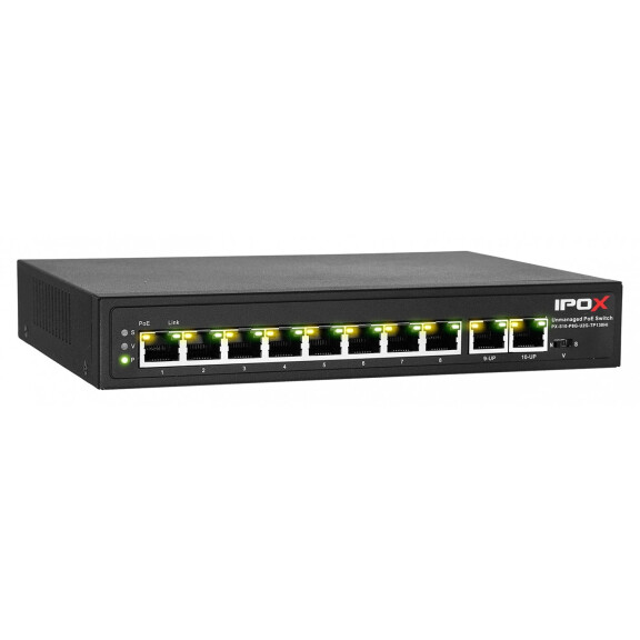 Switch poe 8x poe, 2x lan px-s10-p8g-u2g-tp130hi ipox
