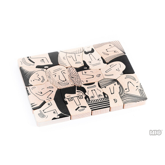 Bajo  -  Puzzle Drewniane Układanka Tłum Twarze 97410