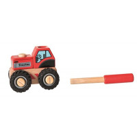 Egmont Toys® - Drewniany Ciągnik do Składania  -  ze Śrubokrętem