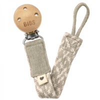 BIBS - Bibs Pacifier Braid Zawieszka do Smoczków 100% Gots Organic Cotton, Sand/ivory