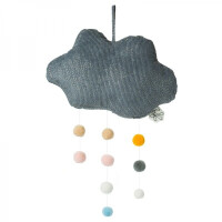 Picca LouLou - Picca Loulou  -  Zawieszka Mobile Sparkle Cloud Grey With Pompons 34 cm