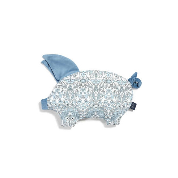 La Millou -VELVET COLLECTION - PODUSIA SLEEPY PIG - BLUE CRANES - DENIM