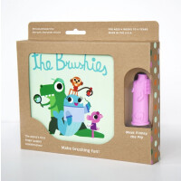 THE BRUSHIES - The Brushies Szczoteczka Silikonowa na Palec Świnka Pinkey z Książeczką Eng