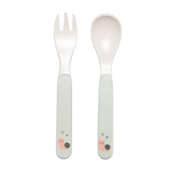 Petit Monkey - Petit Monkey  -  Bambusowe Sztućce Ślimak Grey