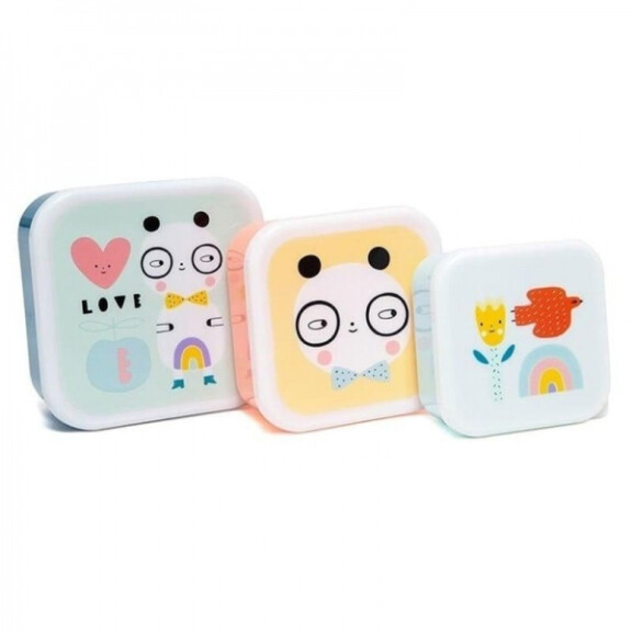 Petit Monkey - Petit Monkey  -  3 Śniadaniówki Lunchboxy Panda Love