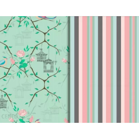 La Millou  -  La Millou by magdalena różczka komplet pościeli bawełnianej  L maggie rose mint & strips