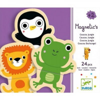 Djeco  -  Drewniana Układanka Puzzle Magnetyczne 24 Elementy Dj03118