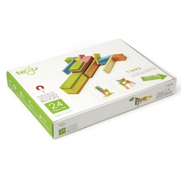 TEGU - Tegu Drewniane Klocki Magnetyczne Classics Zestaw 24szt Tints