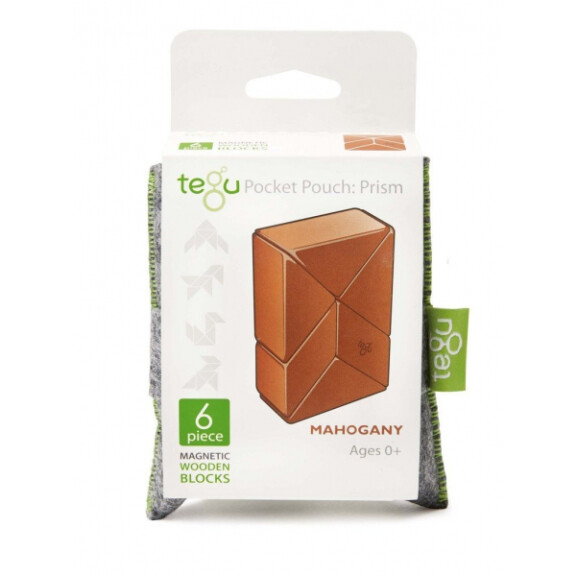 TEGU - Tegu Drewniane Klocki Magnetyczne Pocket Pouch Prism 6szt Mahogany