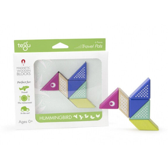 TEGU - Tegu Drewniane Klocki Magnetyczne Travel Pals 6szt Koliber
