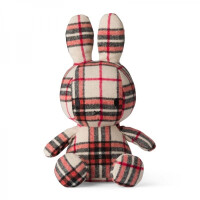 MIFFY - Miffy  -  Red & Cream Beige Kratka Przytulanka 23 cm