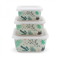Jollein - Baby & Kids - Jollein  -  3 Śniadaniówki Eko Lunchbox Leaves