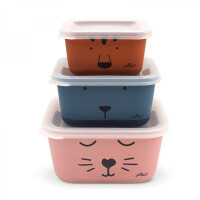Jollein - Baby & Kids - Jollein  -  3 Śniadaniówki Eko Lunchbox Animal Club