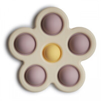 Mushie  -  Sensoryczna Zabawka  Kwiatek Press Toy Lilac/Pale Daffodil/Ivory