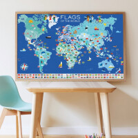 Poppik  -  Wyklejanka FLAGI i mapa ŚWIATA