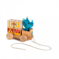 Lilliputiens       -      drewniany Foodtruck Mariusa puzzle pojazd do ciągnięcia