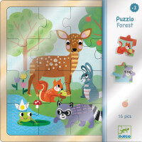 Djeco          -         Edukacyjne Puzzle Drewniane LAS DJ01812