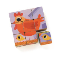 Djeco  -  Dj01950 Drewniane Klocki Puzzle 9  Zwierzęta