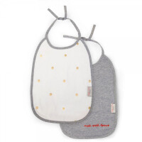 CHILDHOME - Childhome Zestaw 2 Szt. Śliniaków Grey + Gold Dots