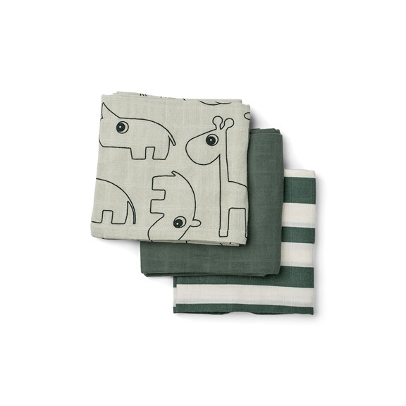 Done by Deer -  Pieluszka 70x70cm 3szt green