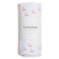 Funkybox  -  Pieluszka Bawełniana 70x70 Vintage Pink Swan