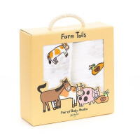 JellyCat - Farm Tails Pair of Muslins Pieluszki Muślinowe 2 Szt