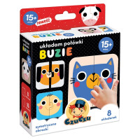 Czuczu   -   puzzle układanka 16 elementów. Układam połówki. Buzie