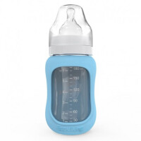 Eco Viking  -  Antykolkowa Butelka Szklana Szeroka dla Niemowląt 180 ml  Arcitc Blue