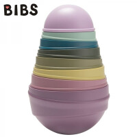 BIBS - Bibs Wobbly Tower Bright Rainbow Wieża Dwustronna Wielofunkcyjna z Grzechotką
